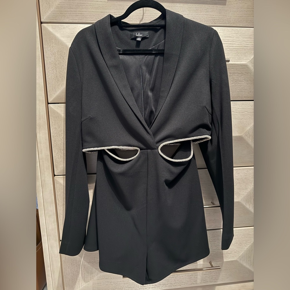 Lulu's Black romper with cutout detail